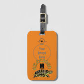 Colorful Cumberland Slider Turtle Monogram Bagagelabel (Voorkant (verticaal))