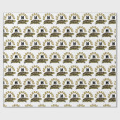 Colorful Cumberland Slider Turtle Monogram Cadeaupapier (Vlak)