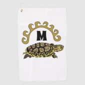 Colorful Cumberland Slider Turtle Monogram Golfhanddoek (Voorkant)