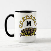 Colorful Cumberland Slider Turtle Monogram Mok (Links)