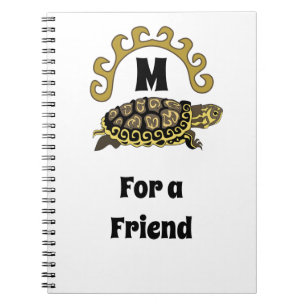 Colorful Cumberland Slider Turtle Monogram Notitieboek