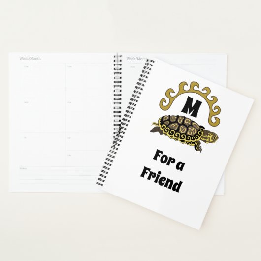 Colorful Cumberland Slider Turtle Monogram Planner (Display)