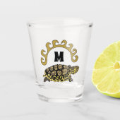 Colorful Cumberland Slider Turtle Monogram Shot Glas (Voorkant)