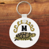 Colorful Cumberland Slider Turtle Monogram Sleutelhanger (Voorkant)