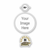 Colorful Cumberland Slider Turtle Monogram Sticker (Voorkant)