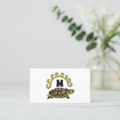 Colorful Cumberland Slider Turtle Monogram Visitekaartje (Staand voorkant)