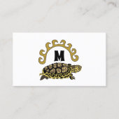 Colorful Cumberland Slider Turtle Monogram Visitekaartje (Voorkant)
