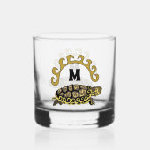 Colorful Cumberland Slider Turtle Monogram Whisky Glas (Achterkant)