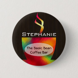 Colorful Cup Name Tag Button