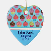 Colorful Cupcake Adoption Announcement Ornament (Rechts)