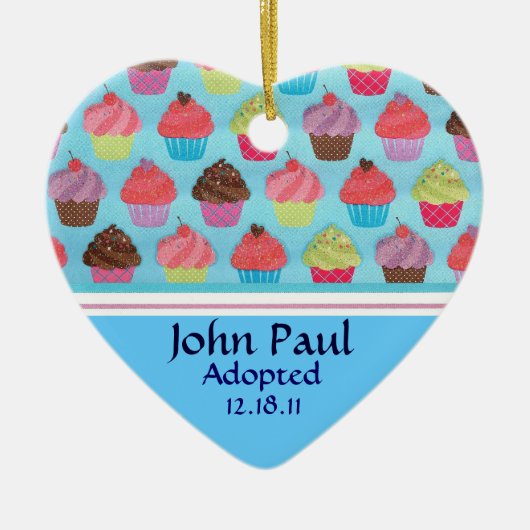 Colorful Cupcake Adoption Announcement Ornament (Voorkant)