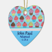 Colorful Cupcake Adoption Announcement Ornament (Links)