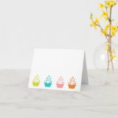 Colorful Cupcake-briefkaart Kaart (Gele Bloem)