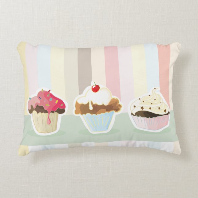 colorful cupcake decoratief kussen (Voorkant)