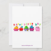 Colorful Cupcake - Girl Birthday Card Kaart (Achterkant)
