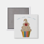 Colorful Cupcake Love Magnet (Voorkant / Achterkant)