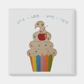 Colorful Cupcake Love Magnet (Voorkant)
