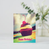 Colorful Cupcake met Cherry op top Briefkaart (Staand voorkant)