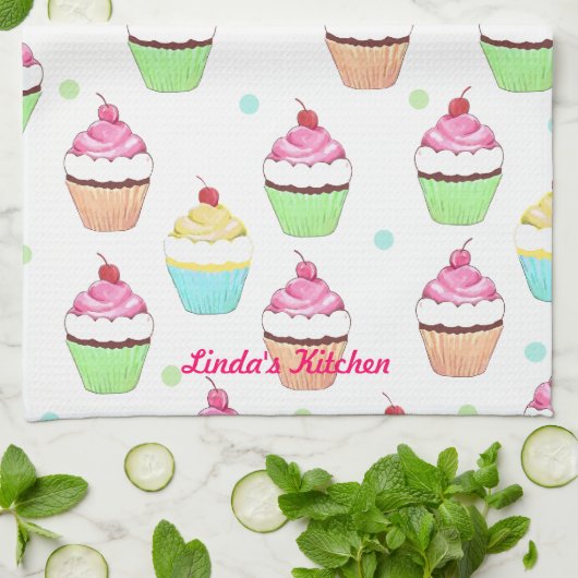 Colorful Cupcake Tea Towel Theedoek (Gevouwen)