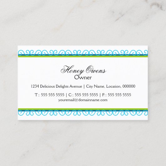 Colorful Cupcakes Baker Visitekaartje (Achterkant)