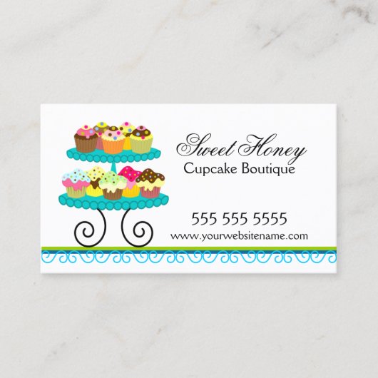 Colorful Cupcakes Baker Visitekaartje (Voorkant)