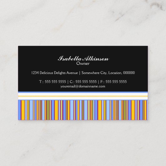 Colorful Cupcakes Bakery Visitekaartje (Achterkant)