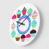 Colorful Cupcakes - Gepersonaliseerd Grote Klok (Hoek)
