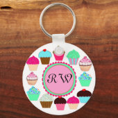 Colorful Cupcakes - Gepersonaliseerd Sleutelhanger (Voorkant)