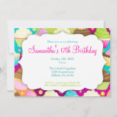 Colorful Cupcakes "Let's Party" Kaart (Achterkant)