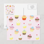Colorful Cupcakes Patroon Briefkaart (Voorkant / Achterkant)