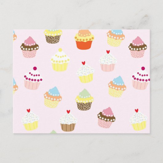 Colorful Cupcakes Patroon Briefkaart (Voorkant)
