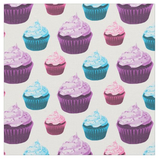 Colorful Cupcakes Patroon Stof (Close Up)