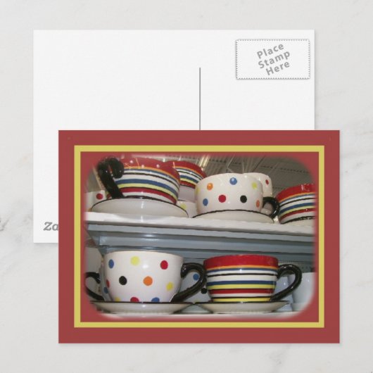 Colorful Cups Briefkaart (Voorkant / Achterkant)