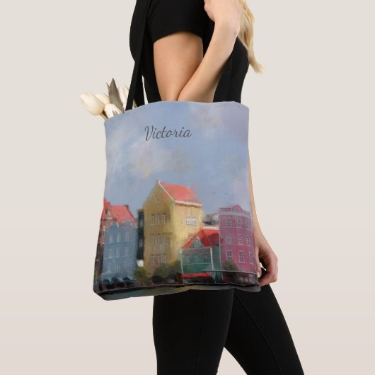 Colorful Curacao, gepersonaliseerd Tote Bag (Dichtbij)