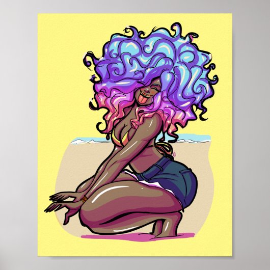 Colorful Curly Hair Poster (Voorkant)