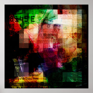 Colorful Currency Collage Poster