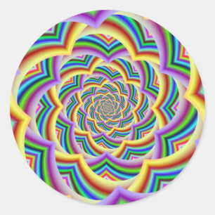 Colorful Curved Chevron Spiral Ronde Sticker