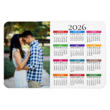 Colorful Custom 2022 Photo Calendar Magnet