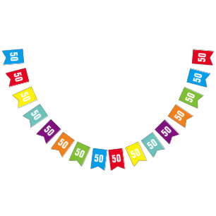 Colorful Custom Age Birthday Party Bunting Banner