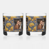 Colorful Custom Carnation Themed Beach Wedding Whisky Glas (Links)