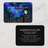 Colorful Custom Modern Moon Space Cityscape Visitekaartje (Voorkant / Achterkant)