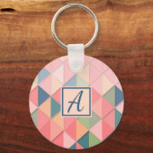 Colorful Custom Monogram Sleutelhanger (Voorkant)