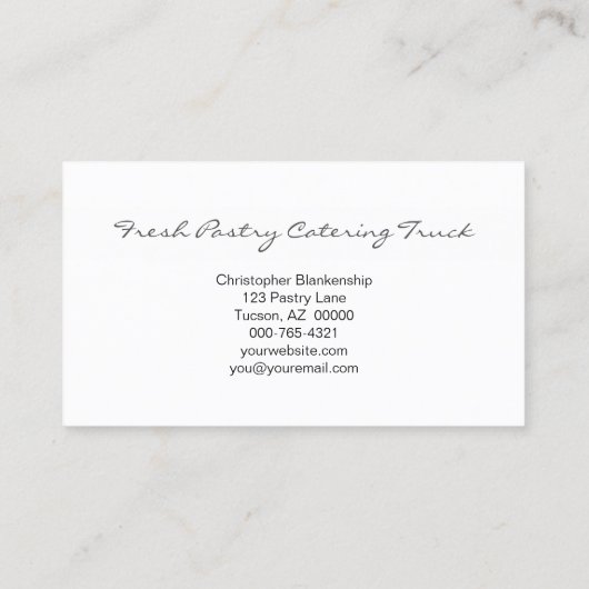 Colorful Custom Pastry Afbeelding Baker Foto Visitekaartje (Achterkant)