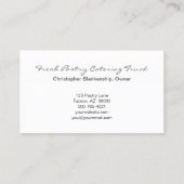 Colorful Custom Pastry Afbeelding Baker Photo Temp Visitekaartje (Achterkant)