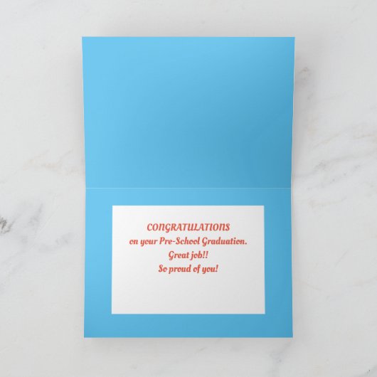 Colorful Custom Pre-School graduation card! Kaart (Binnen)