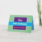 Colorful Custom Pre-School graduation card! Kaart (Voorkant)