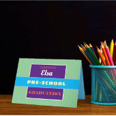 Colorful Custom Pre-School graduation card! Kaart
