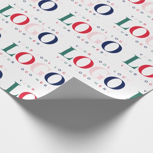Colorful Custom Rectangle Business Logo kerst Cadeaupapier (Hoek)