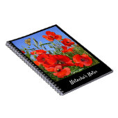 Colorful Custom Text Poppy Field Notitieboek (Rechterzijde)