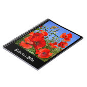 Colorful Custom Text Poppy Field Notitieboek (Linkerzijde)